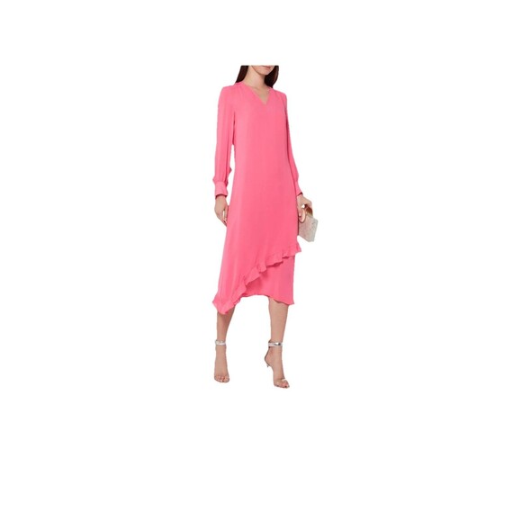 Baum und Pferdgarten Size 6 36 Pink Pink Abbot Midi Dress Ruffles - Picture 1 of 14
